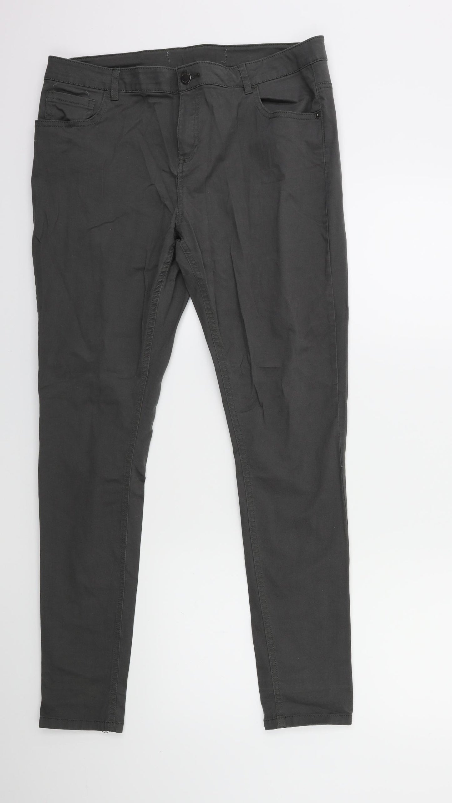 Denim & Co. Womens Green   Chino Trousers Size 14 L29 in