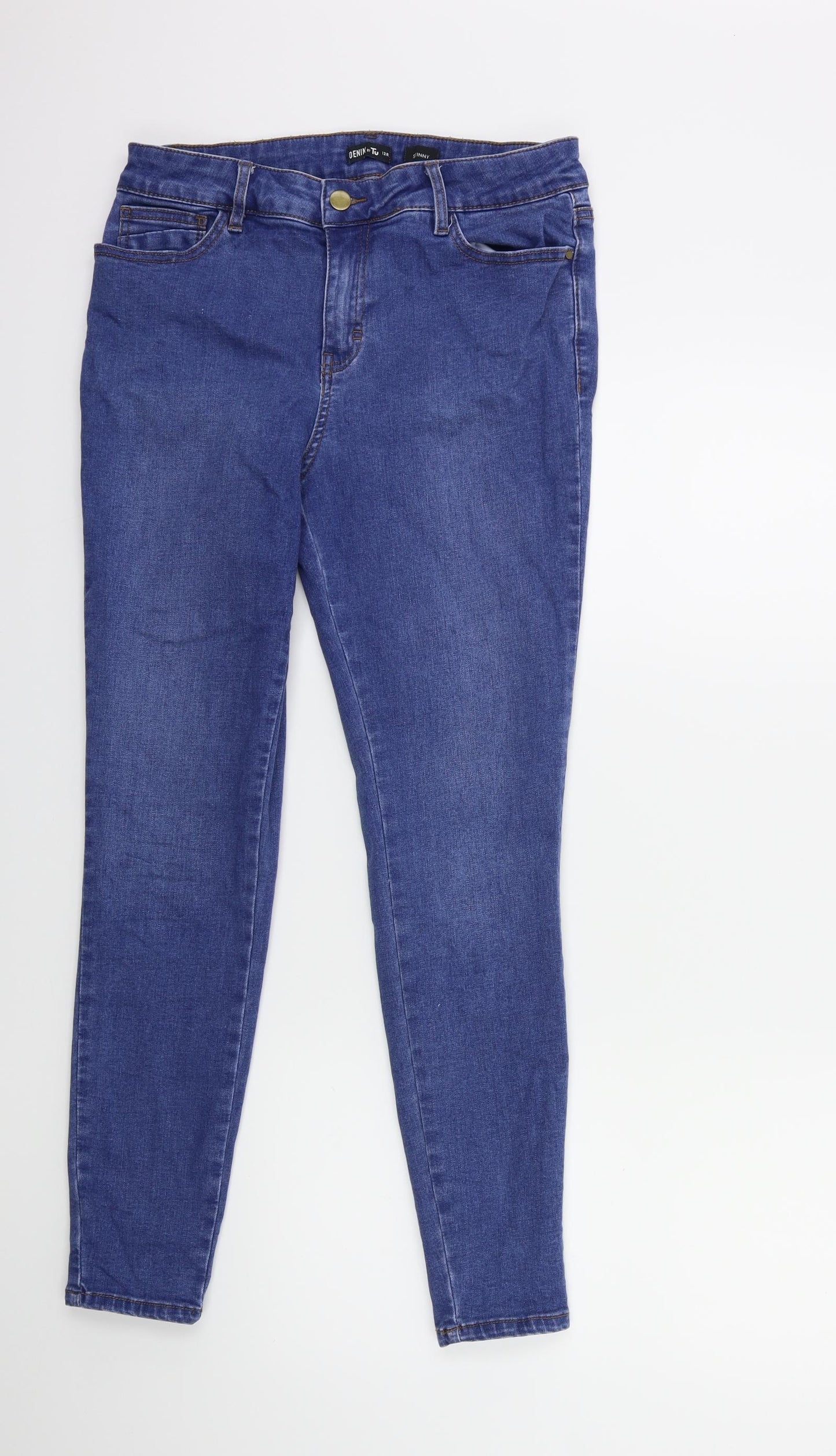 TU Womens Blue  Denim Skinny Jeans Size 12 L27 in
