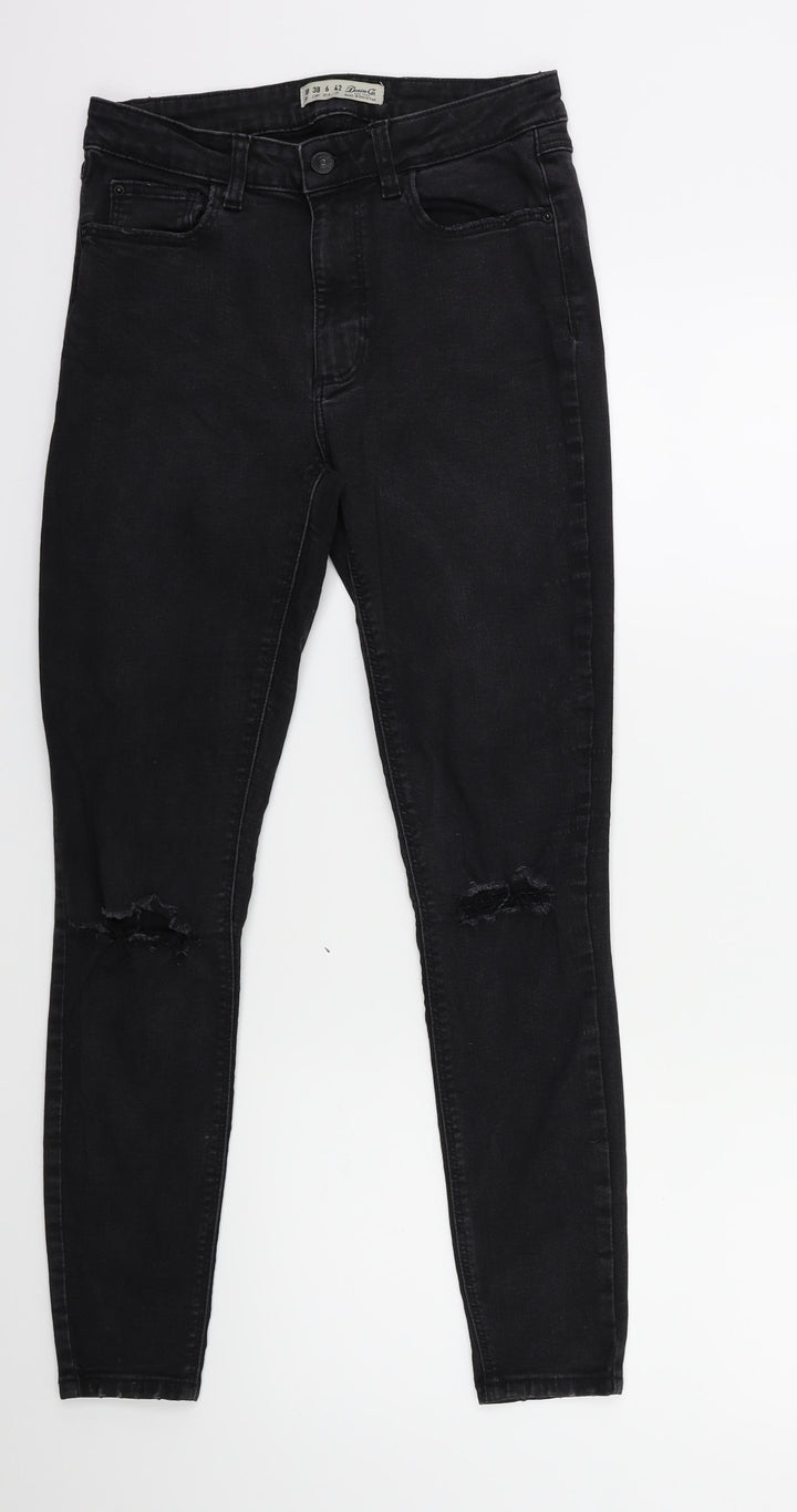 Denim & Co. Womens Black Denim Skinny Jeans Size 10 L27 in