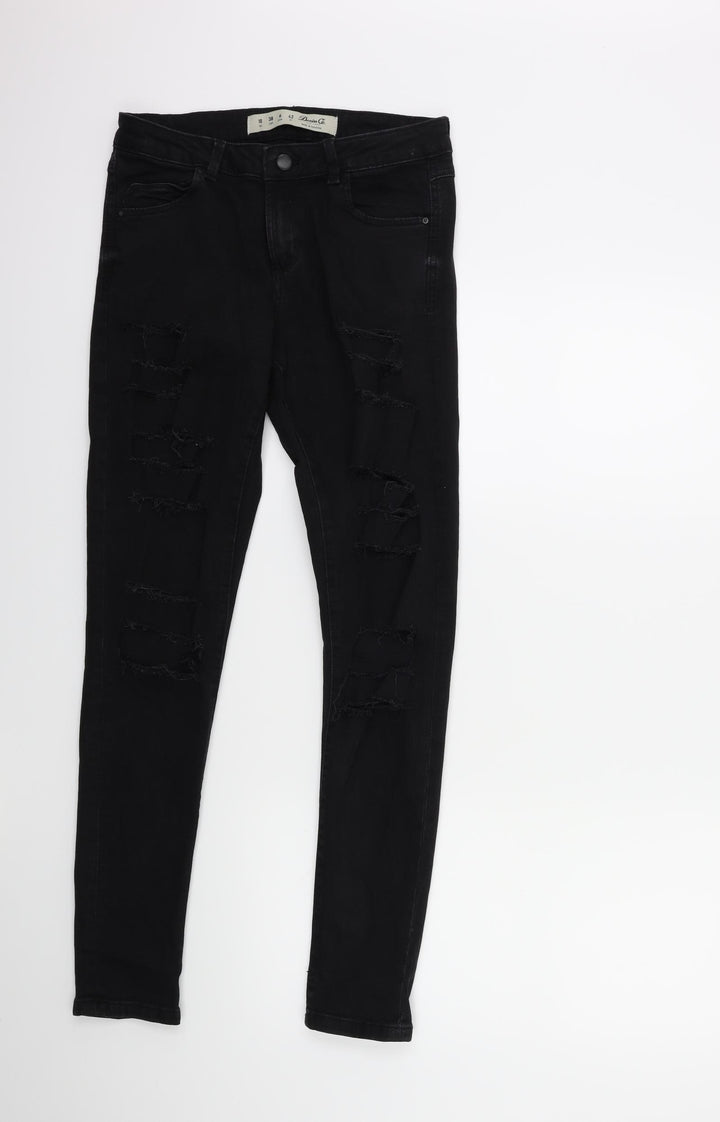 Denim & Co. Womens Black Denim Skinny Jeans Size 10 L29 in