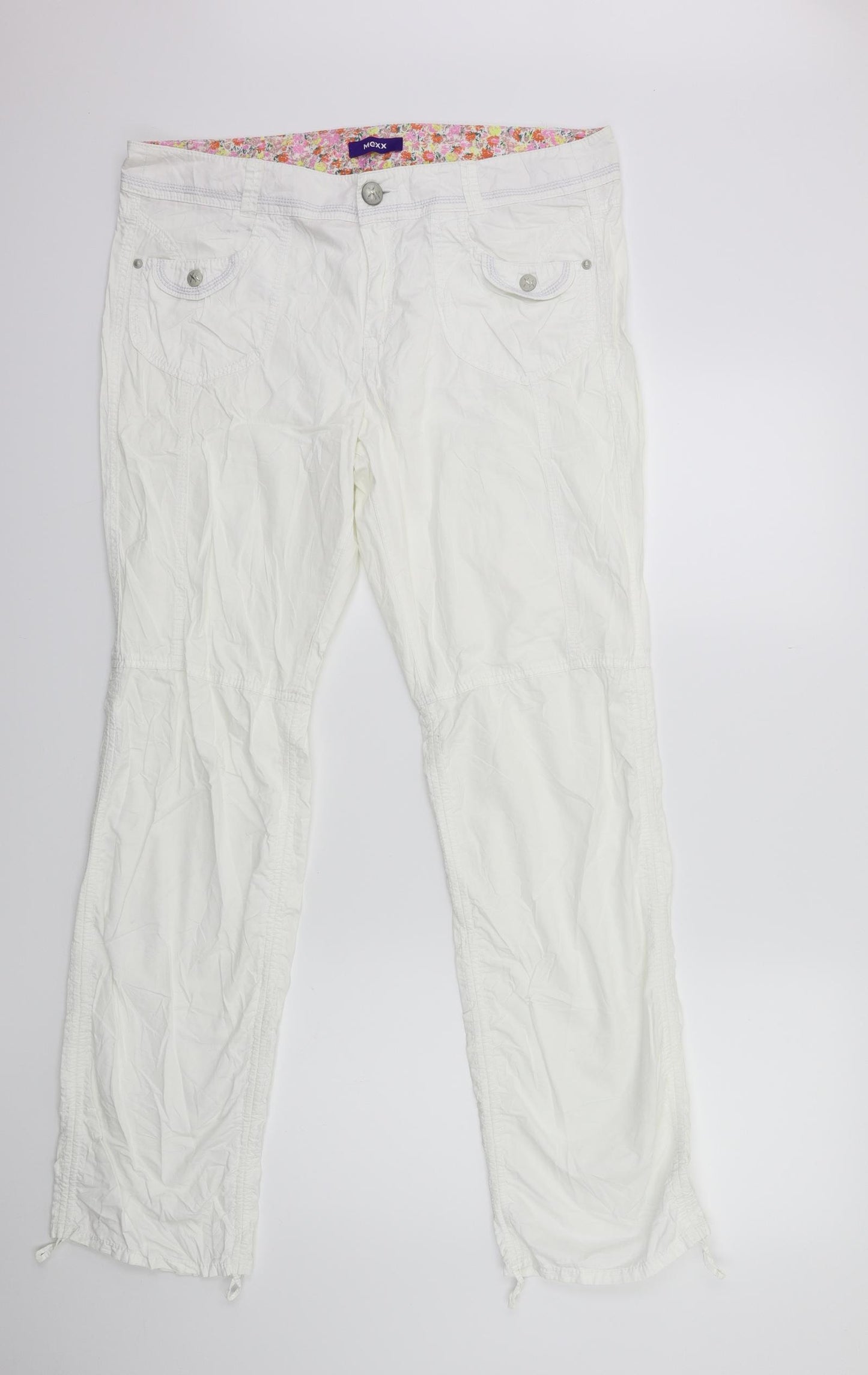 Mexx Womens White   Cargo Trousers Size 16 L31 in