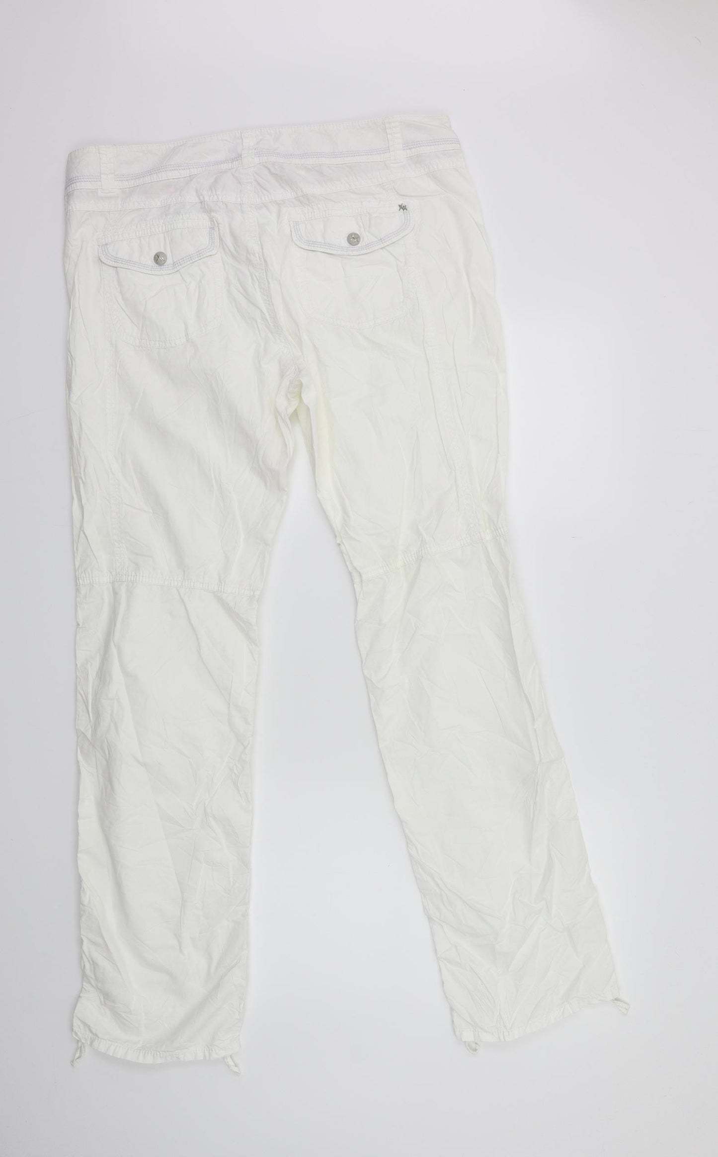 Mexx Womens White   Cargo Trousers Size 16 L31 in