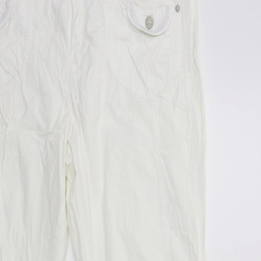 Mexx Womens White   Cargo Trousers Size 16 L31 in