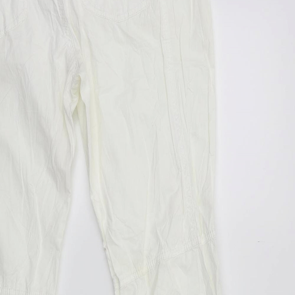 Mexx Womens White   Cargo Trousers Size 16 L31 in