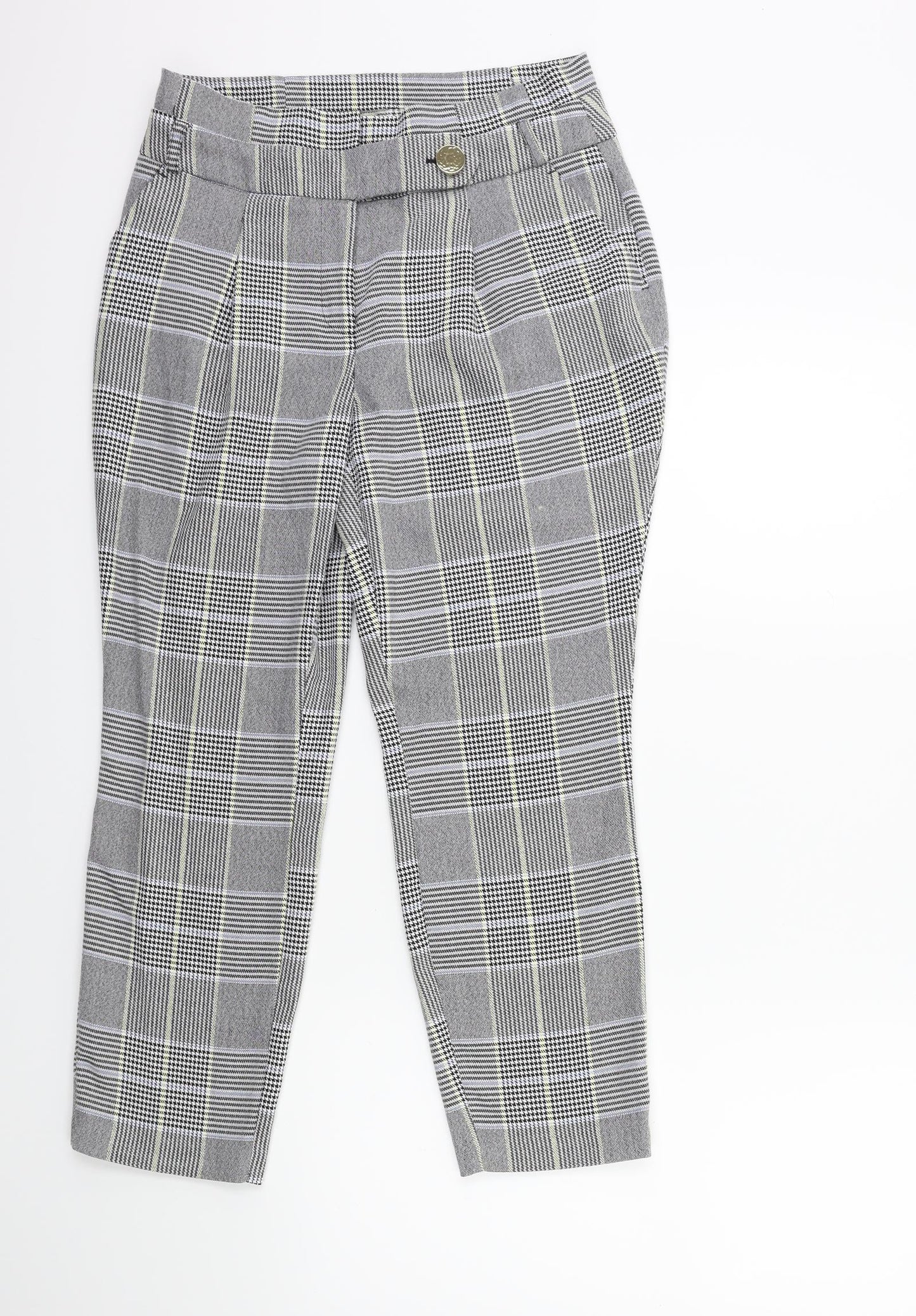 Dorothy Perkins Womens Green Check  Trousers  Size 10 L25 in