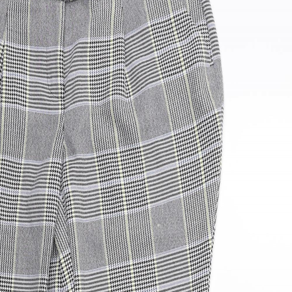 Dorothy Perkins Womens Green Check  Trousers  Size 10 L25 in