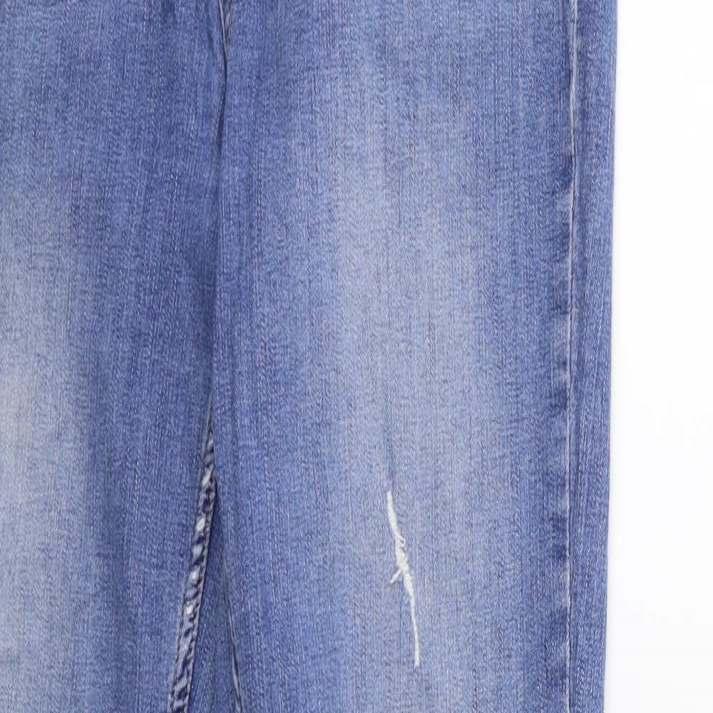 Dorothy Perkins Womens Blue Floral Denim Skinny Jeans Size 14 L28 in