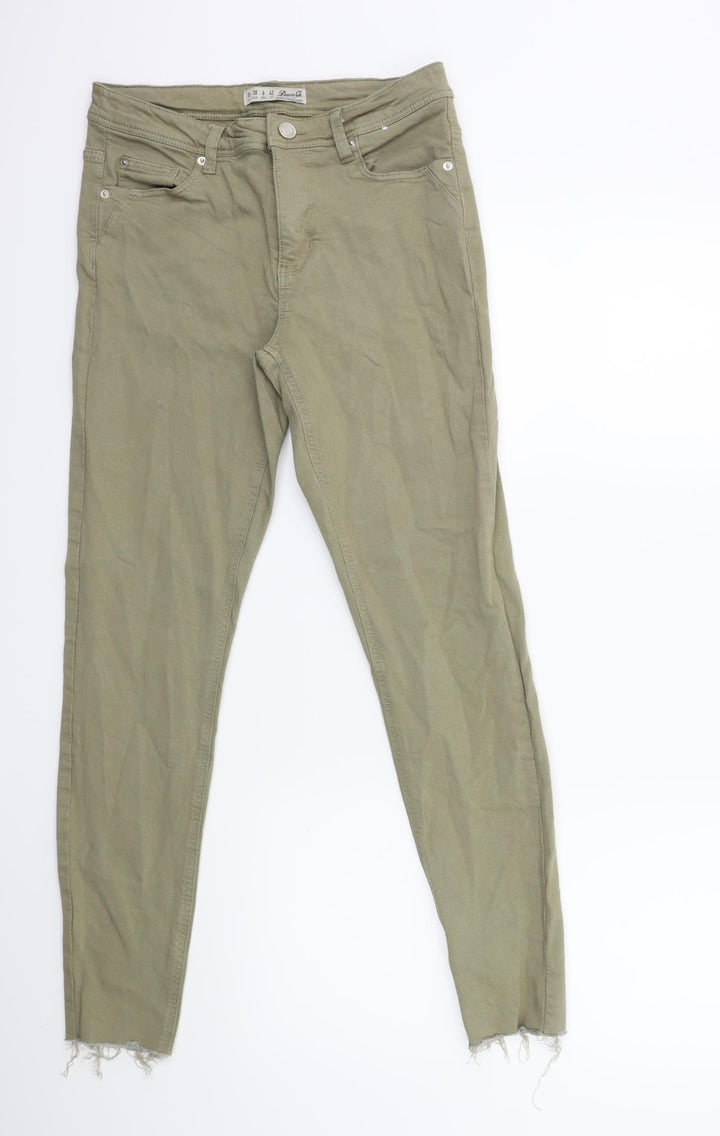 Denim & Co. Womens Green Denim Skinny Jeans Size 10 L27 in