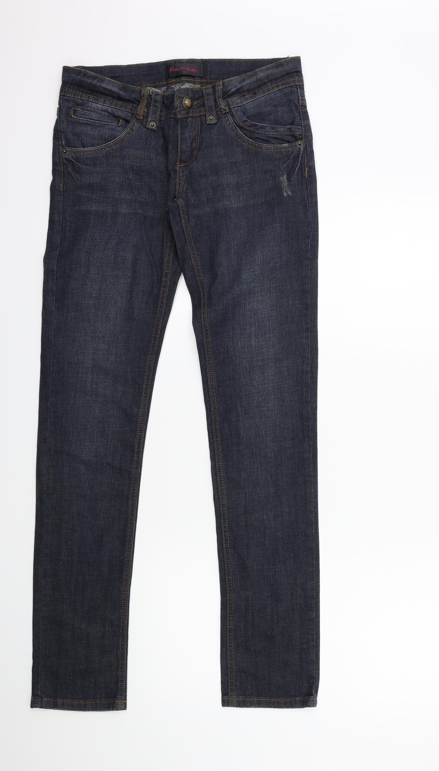 Miss Selfridge Womens Blue  Denim Straight Jeans Size 10 L30 in