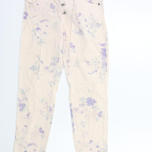 Preworn Womens Pink Floral  Skinny Jeans Size 26 in L30 in