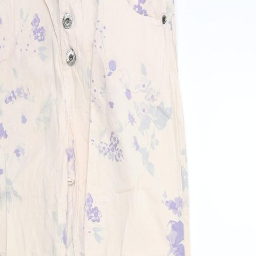 Preworn Womens Pink Floral  Skinny Jeans Size 26 in L30 in