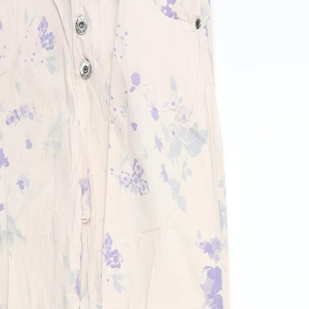 Preworn Womens Pink Floral  Skinny Jeans Size 26 in L30 in