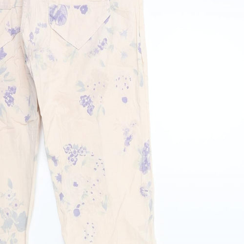 Preworn Womens Pink Floral  Skinny Jeans Size 26 in L30 in