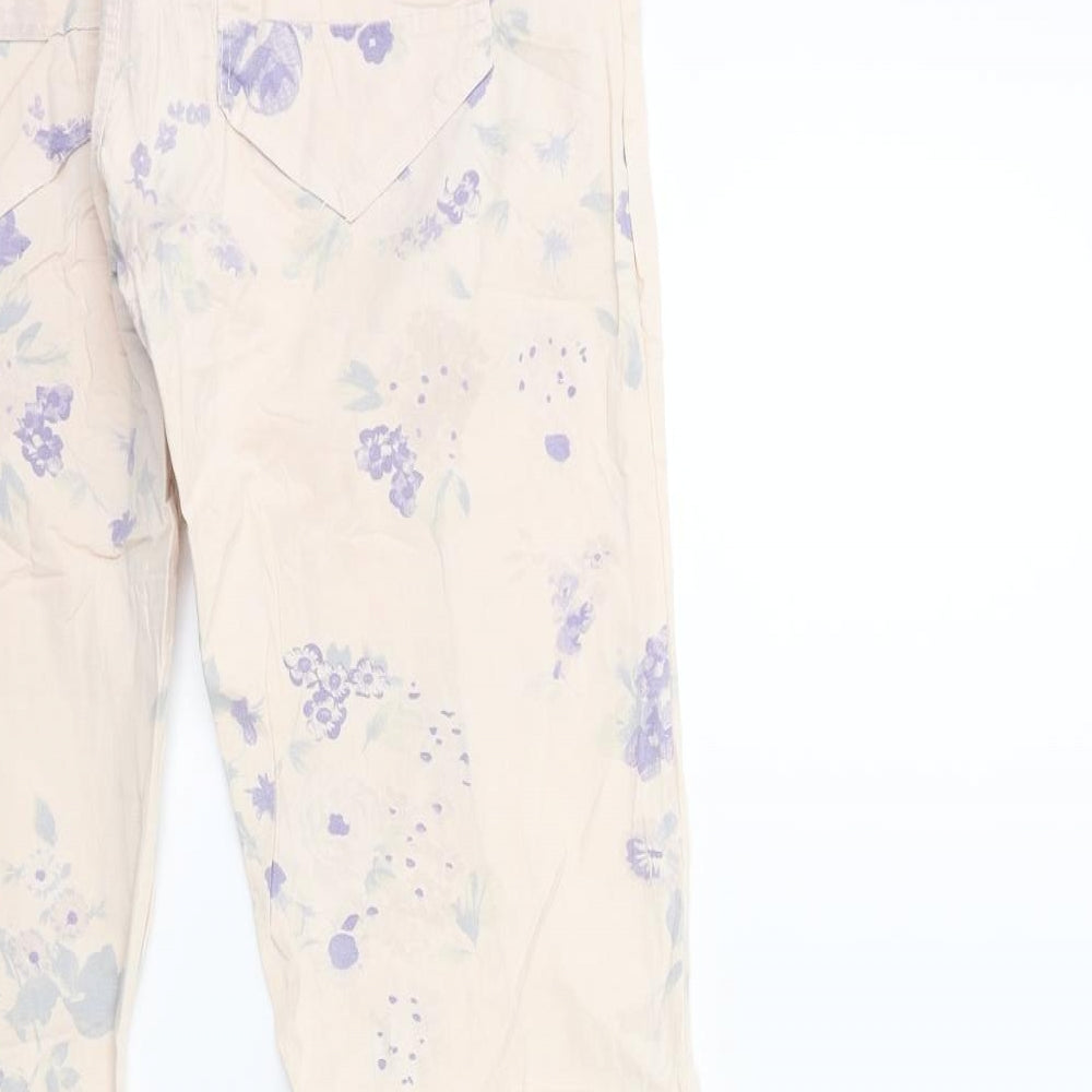 Preworn Womens Pink Floral  Skinny Jeans Size 26 in L30 in