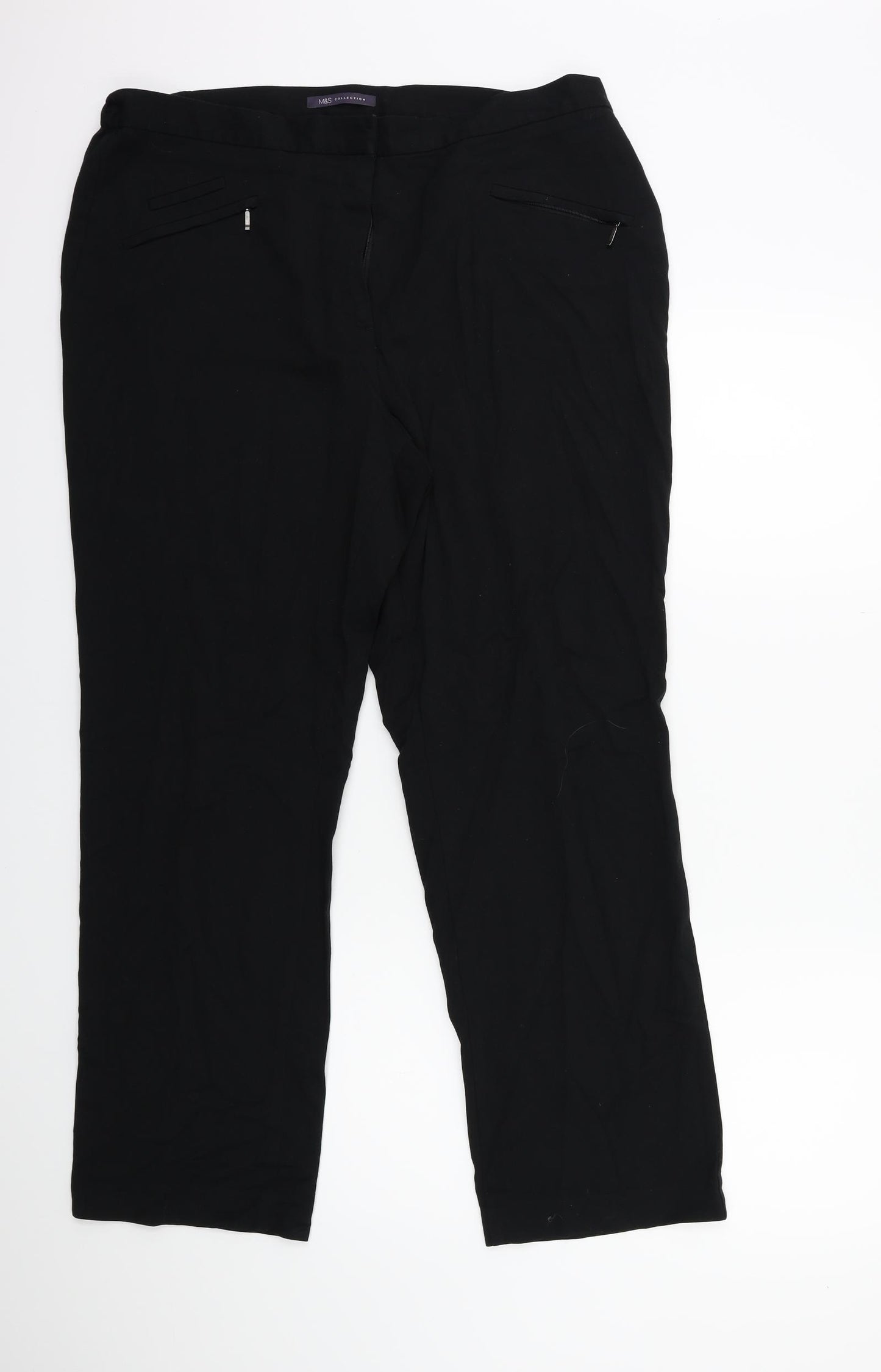 Marks and Spencer Womens Black   Trousers  Size 16 L28 in