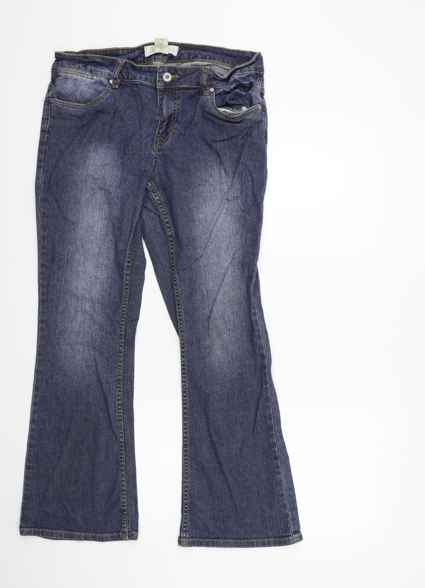 Ellos Womens Blue  Denim Flared Jeans Size 14 L29 in