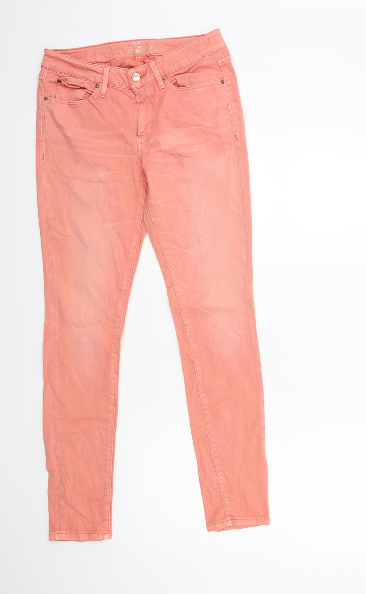 Preworn Womens Orange Denim Skinny Jeans Size 28 in L28 in