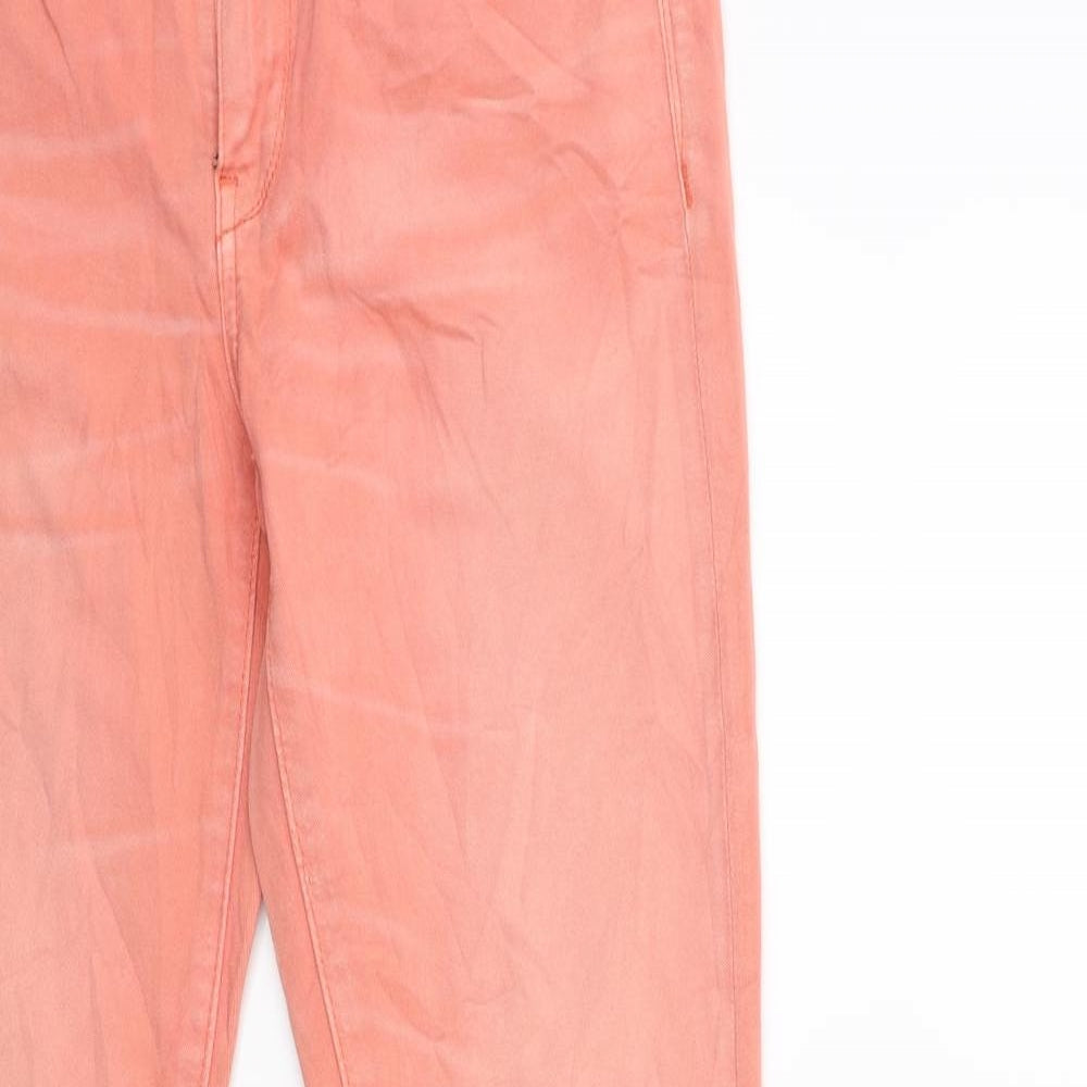 Preworn Womens Orange  Denim Skinny Jeans Size 28 in L28 in