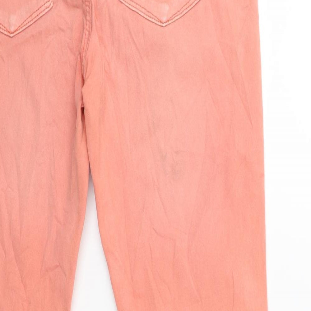 Preworn Womens Orange  Denim Skinny Jeans Size 28 in L28 in