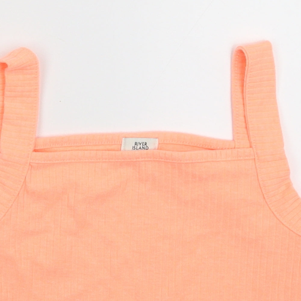 River Island Girls Orange   Cropped Tank Size 9-10 Years