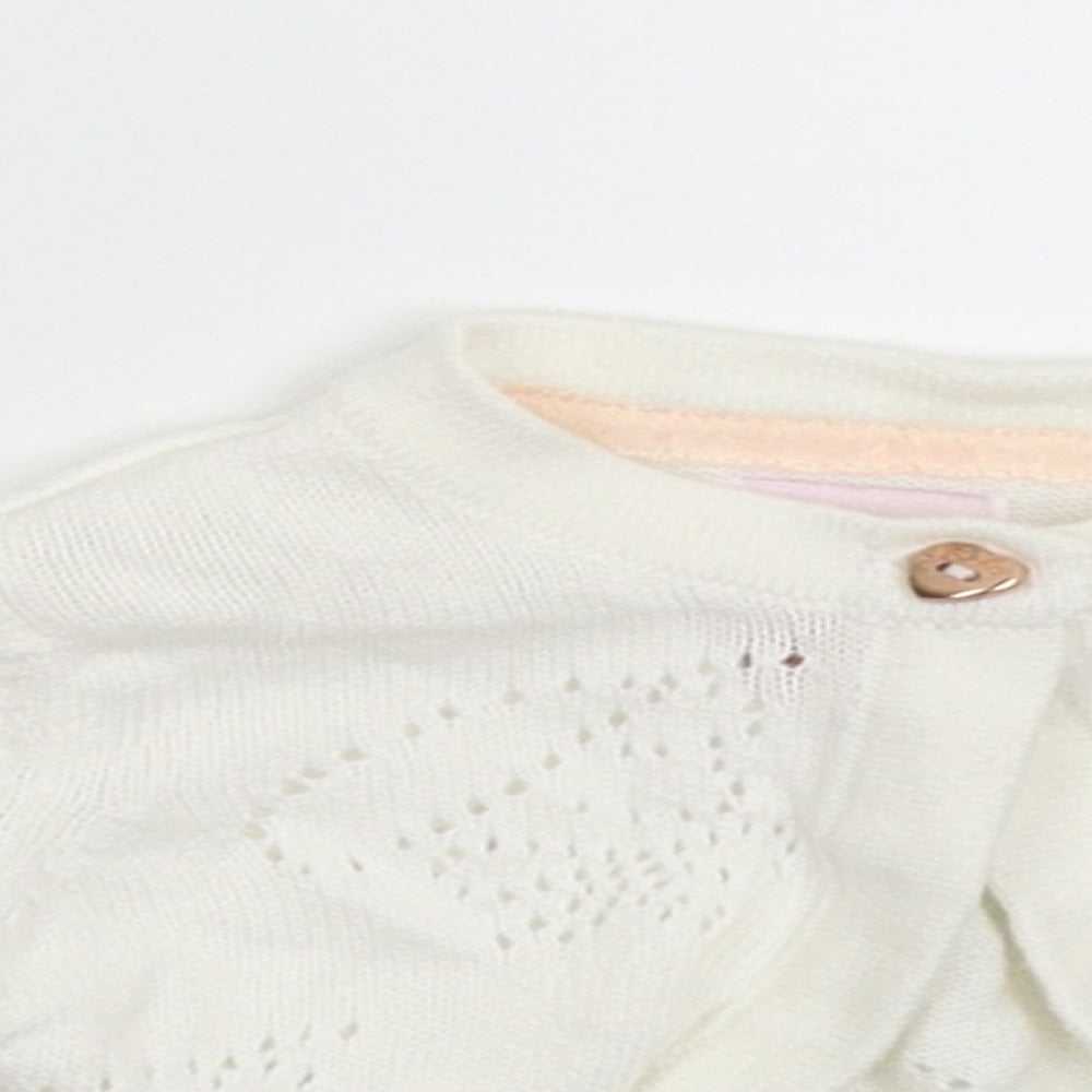 Ted Baker Baby White  Knit Cardigan Jumper Size 0-3 Months