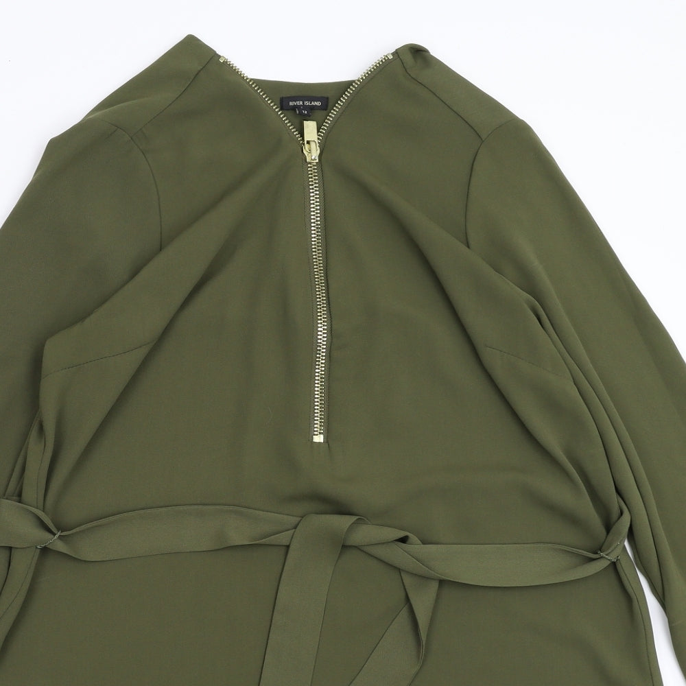 River Island Womens Green   Shirt Dress  Size 12