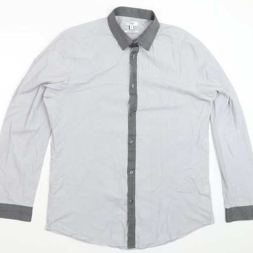 F&F Mens Grey    Dress Shirt Size 16