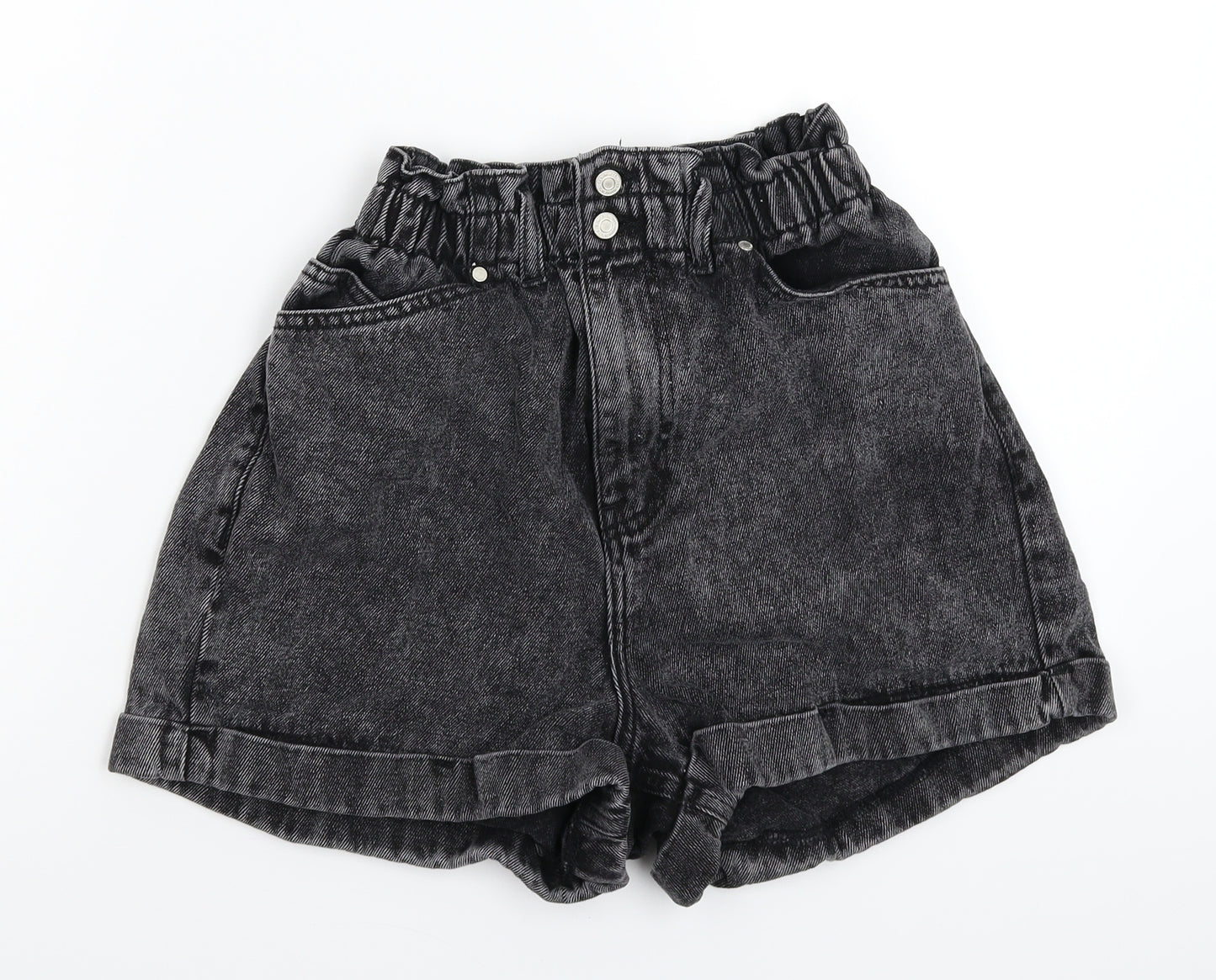 New Look Womens Black  Denim Hot Pants Shorts Size 12