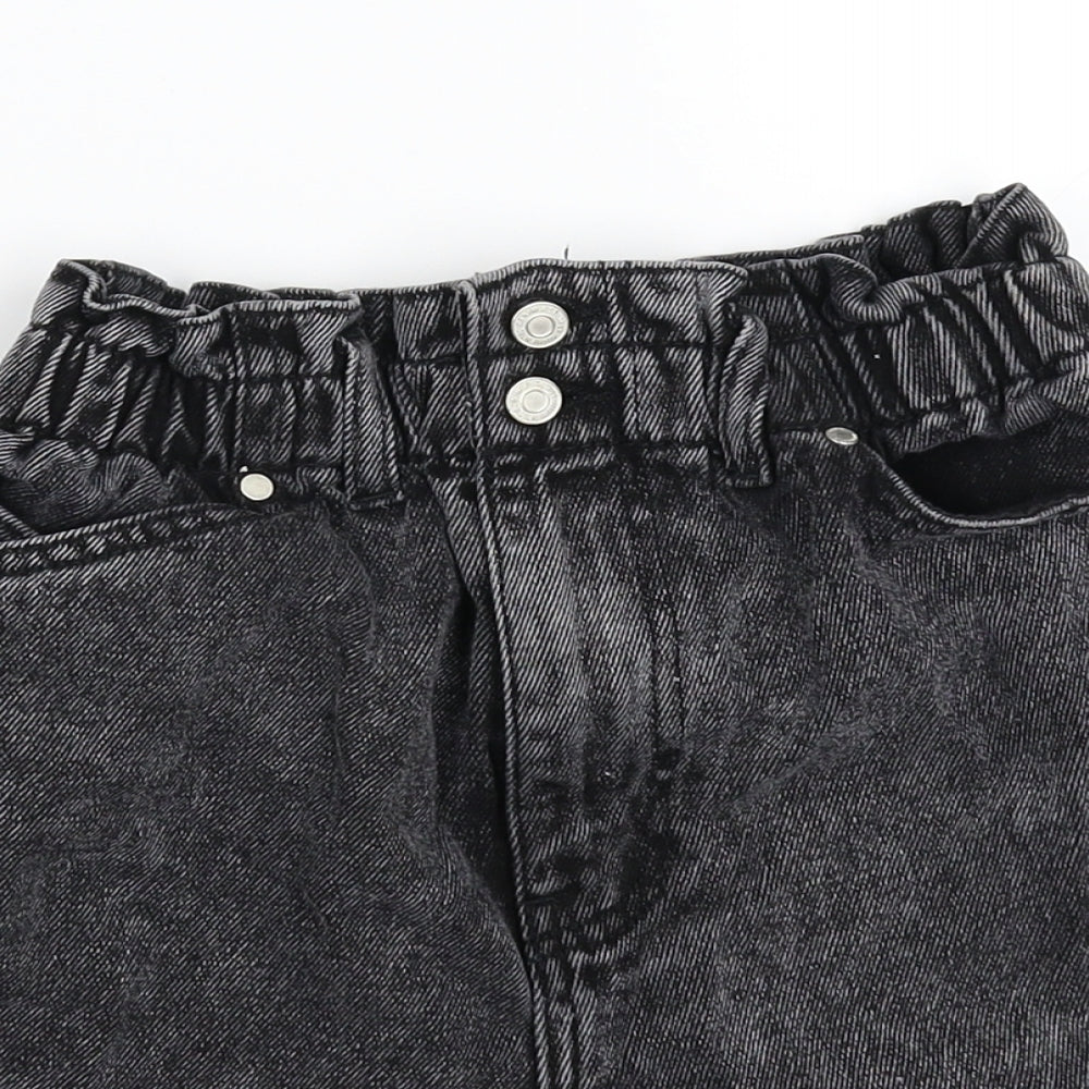 New Look Womens Black  Denim Hot Pants Shorts Size 12