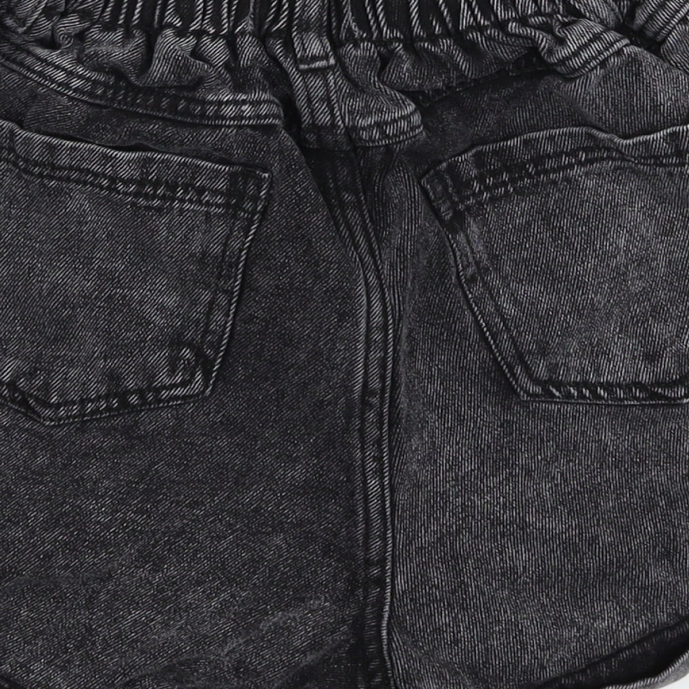 New Look Womens Black  Denim Hot Pants Shorts Size 12