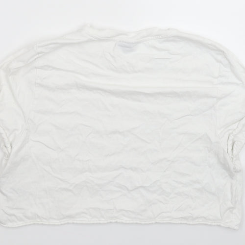 Topshop Womens White   Cropped T-Shirt Size 14
