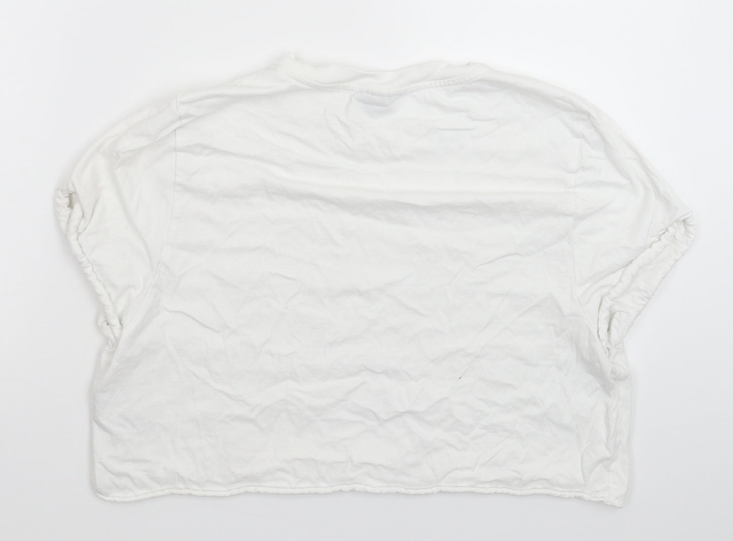 Topshop Womens White   Cropped T-Shirt Size 14
