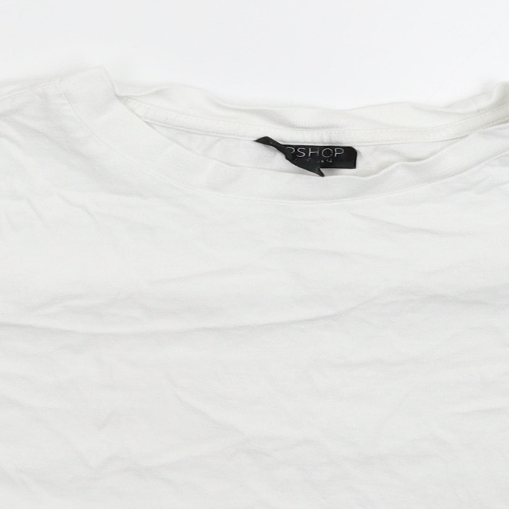 Topshop Womens White   Cropped T-Shirt Size 14