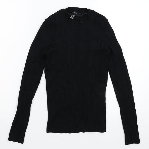 New Look Womens Black  Knit Pullover Jumper Size 12