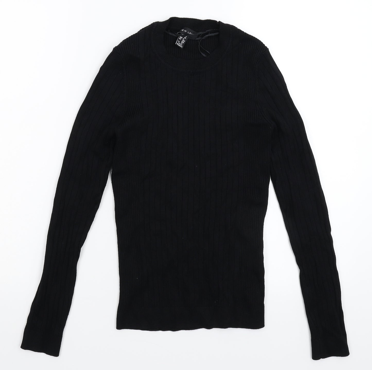 New Look Womens Black  Knit Pullover Jumper Size 12