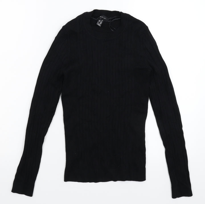 New Look Womens Black  Knit Pullover Jumper Size 12