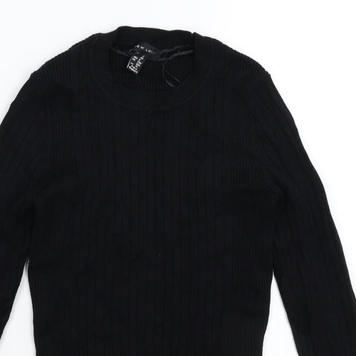 New Look Womens Black  Knit Pullover Jumper Size 12
