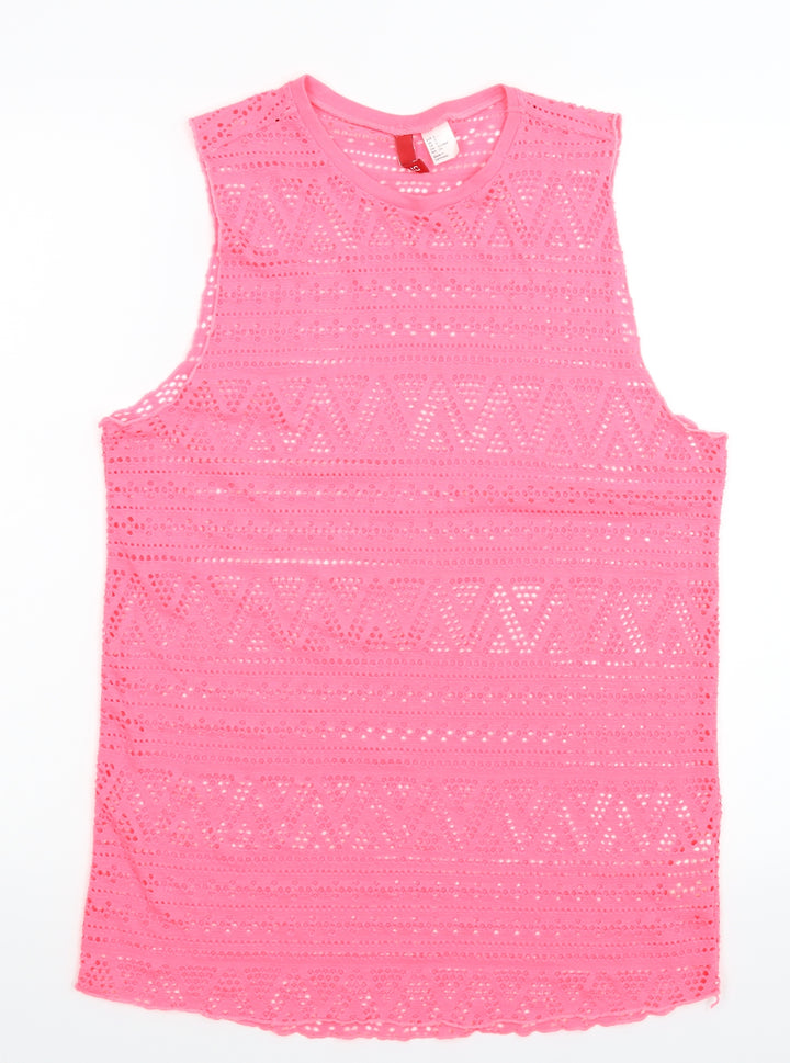 Divided Womens Pink Basic Tank Size S