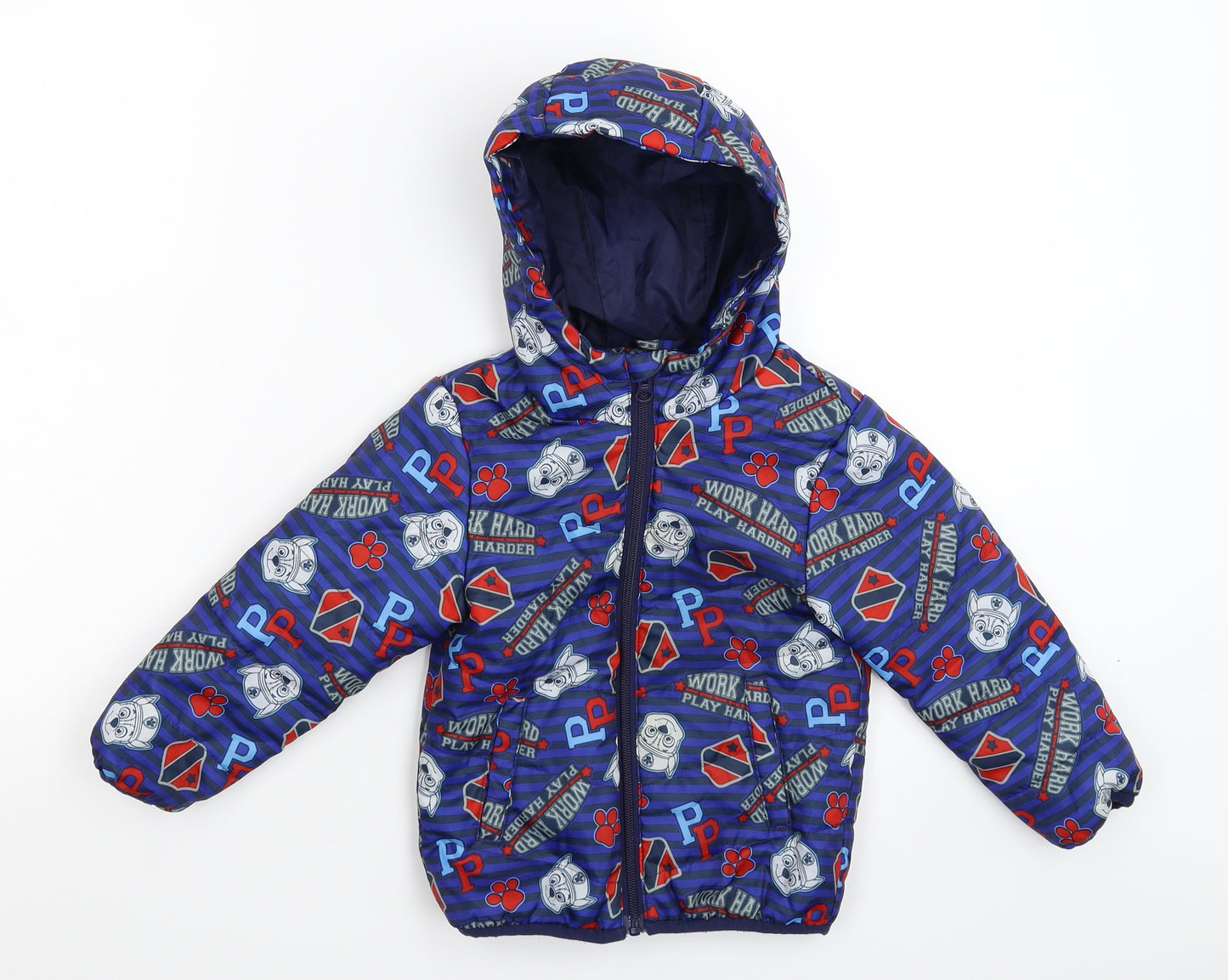 George Boys Blue Striped  Jacket  Size 3-4 Years