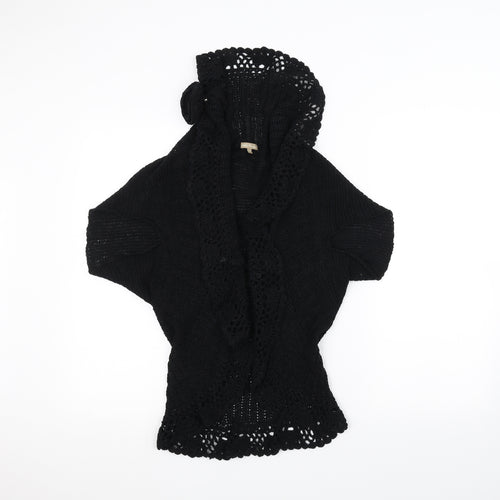 M&Co Womens Black  Knit Jacket Coatigan Size 16