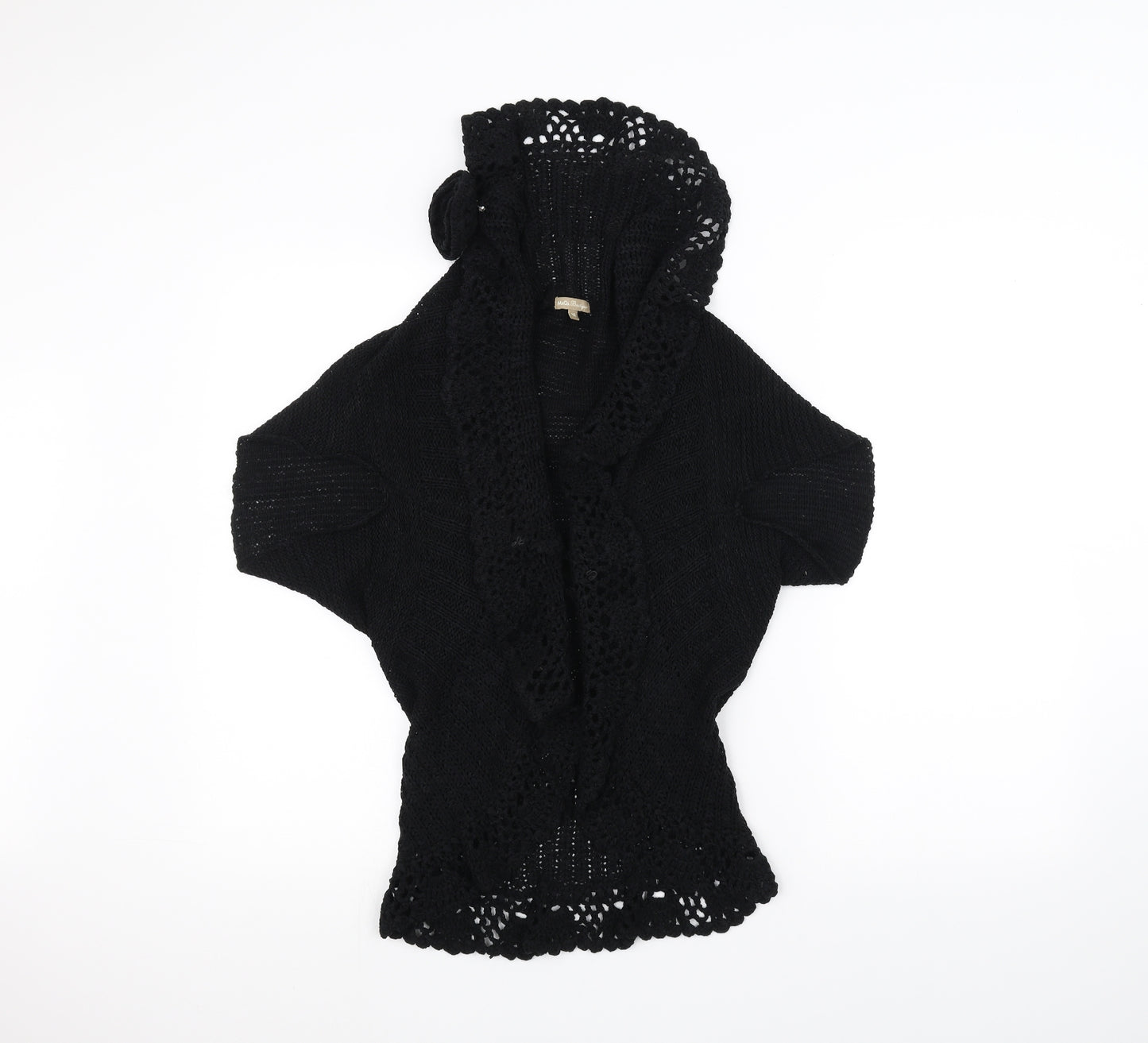 M&Co Womens Black  Knit Jacket Coatigan Size 16