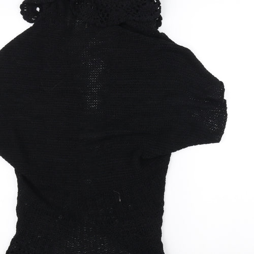 M&Co Womens Black  Knit Jacket Coatigan Size 16