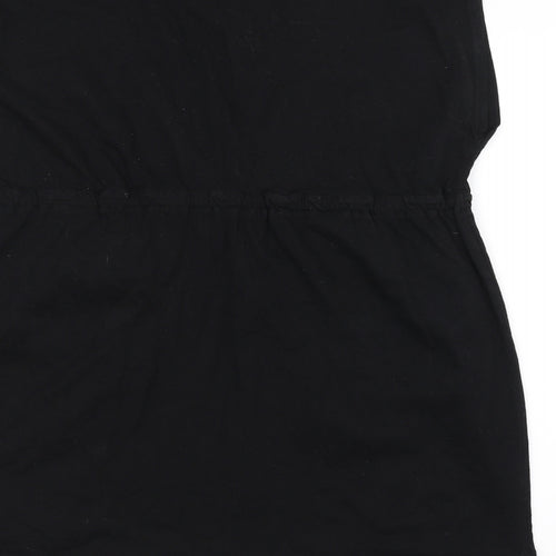 Resort Womens Black Floral  Basic T-Shirt Size 14