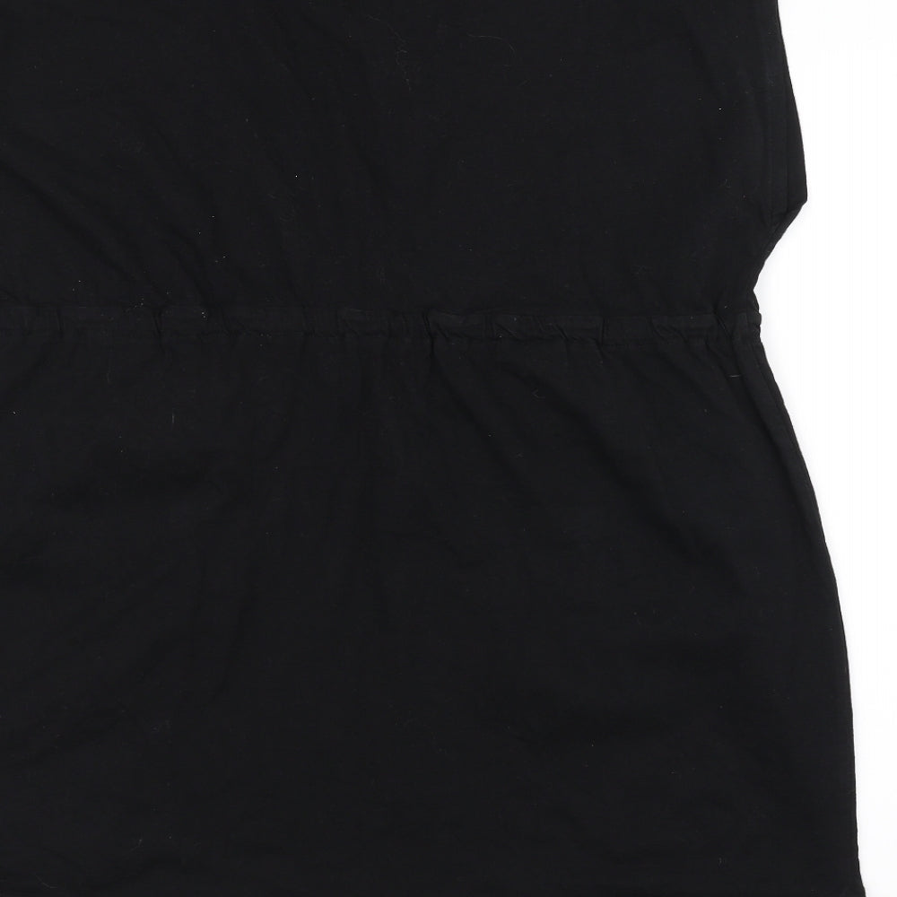 Resort Womens Black Floral  Basic T-Shirt Size 14