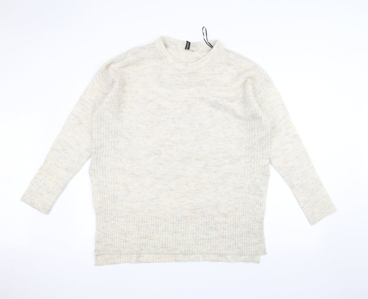 H&M Womens White Pullover Jumper Size M