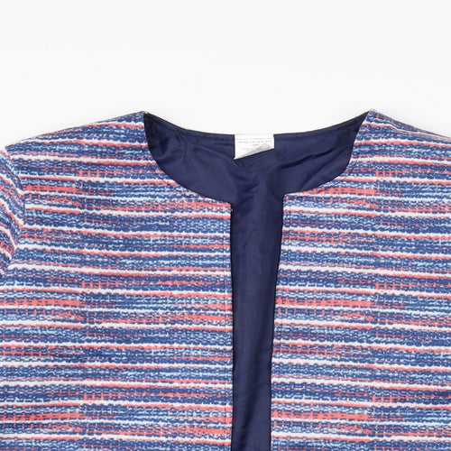 Anne De Lancay Womens Blue Striped  Jacket  Size L