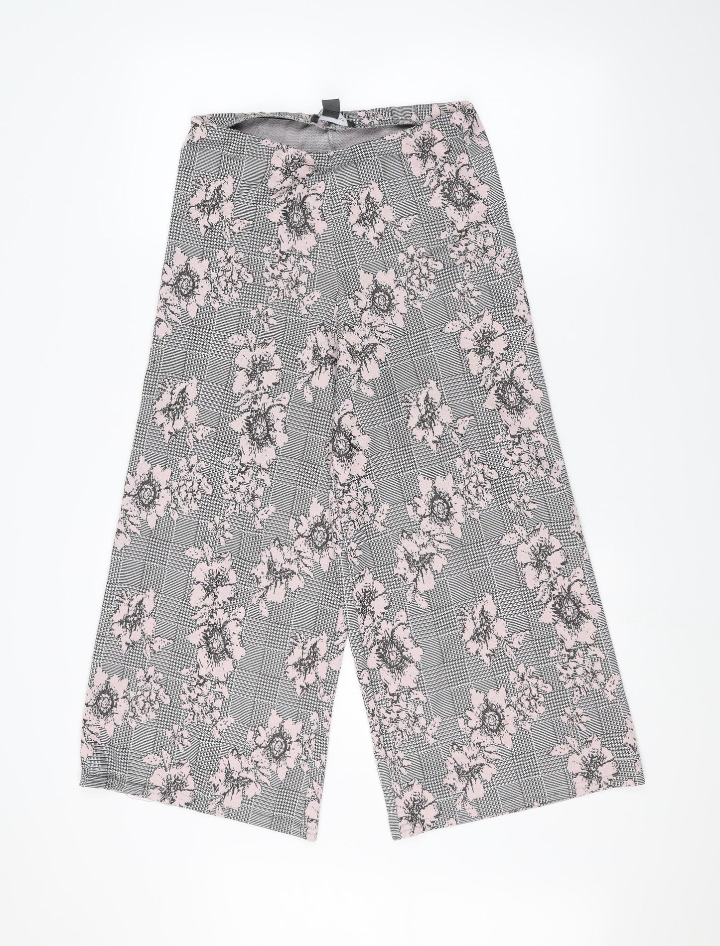 Primark Womens Black Floral  Trousers  Size 10 L21 in