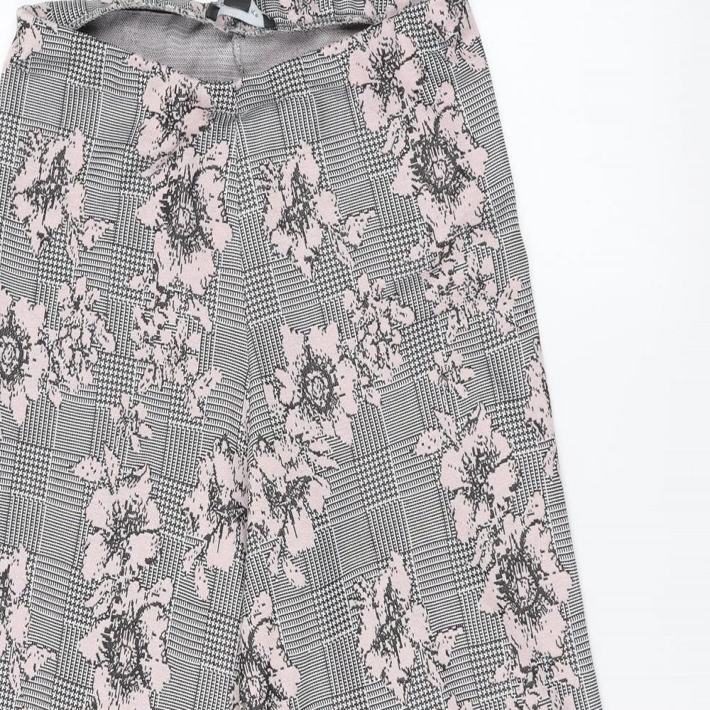 Primark Womens Black Floral  Trousers  Size 10 L21 in