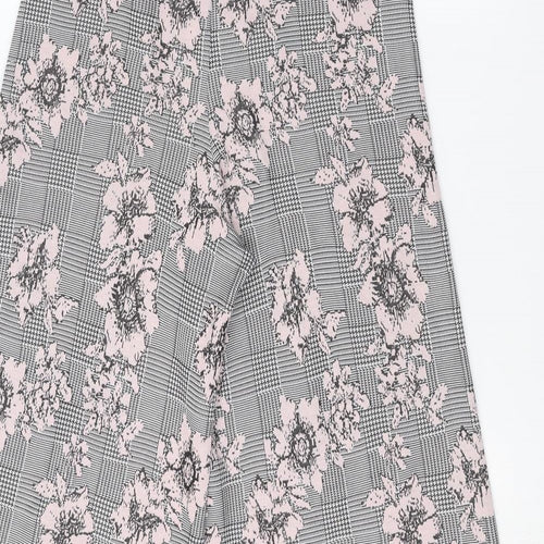 Primark Womens Black Floral  Trousers  Size 10 L21 in