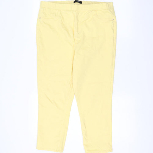 F&F Womens Yellow   Straight Jeans Size 14 L20 in